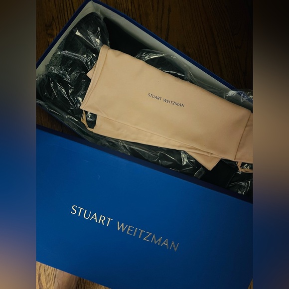 NIB Stuart Weitzman Mercer Bold Logo Slouch Black Boots Size 11 - Current Style - Picture 8 of 12